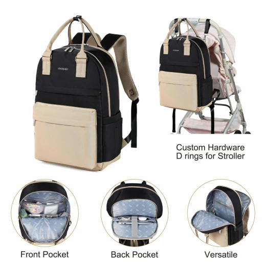 Colorland Kinzie Pack & Go Baby Diaper Travel Backpack (CLD-BP246) black - Colorland - Image 2