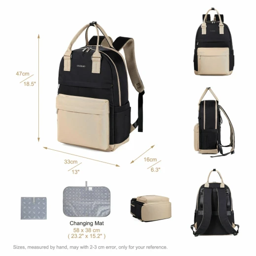 Colorland Kinzie Pack & Go Baby Diaper Travel Backpack (CLD-BP246) black - Colorland - Image 3