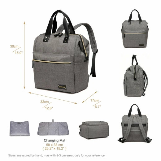 Colorland Zara Unisex Baby Diaper Travel Backpack (CLD-BP124) gray - Colorland - Image 5