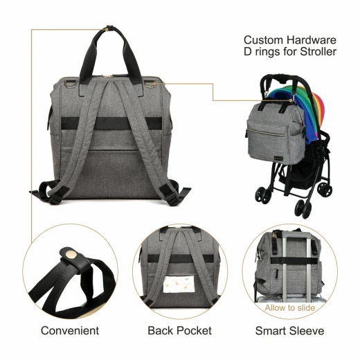 Colorland Zara Unisex Baby Diaper Travel Backpack (CLD-BP124) gray - Colorland - Image 7