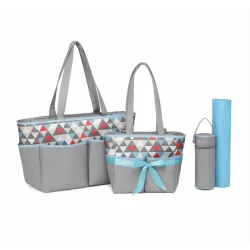 Colorland Amber gray changing bag 5 piece set colorful triangle
