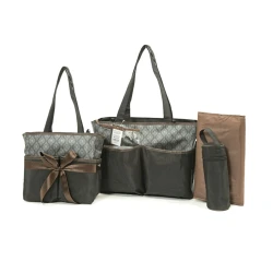 colorland amber tote brown  changing bag 5 piace set win the spark black