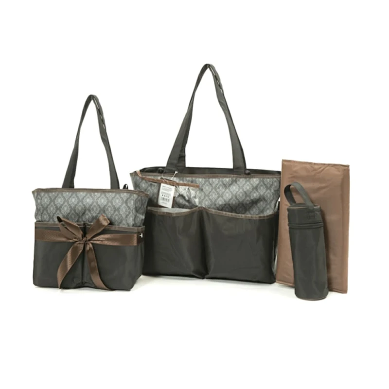 colorland amber tote brown  changing bag 5 piace set win the spark black - Colorland