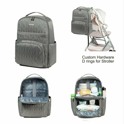 colorland easy on the go diaper backpack grey - Colorland - Image 4