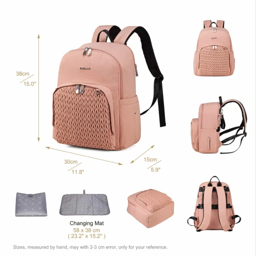 Colorland Nanny Quilted Diaper Backpack – Hands-Free Comfort & Style for Modern Parents beige - Colorland - Image 13