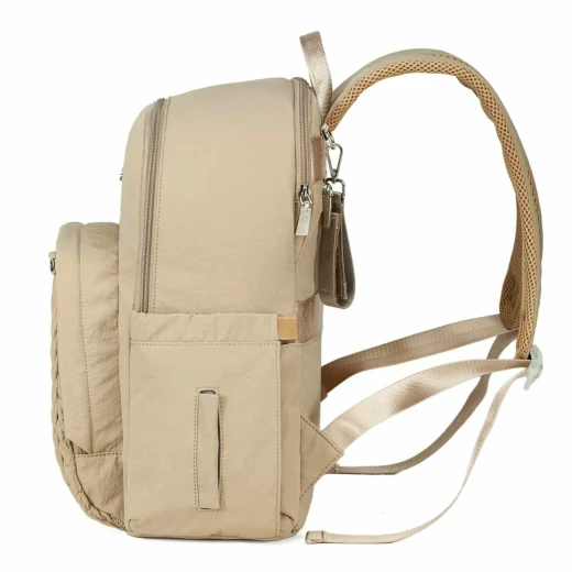 Colorland Nanny Quilted Diaper Backpack – Hands-Free Comfort & Style for Modern Parents beige - Colorland - Image 6