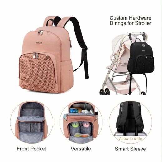 Colorland Nanny Quilted Diaper Backpack – Hands-Free Comfort & Style for Modern Parents beige - Colorland - Image 10