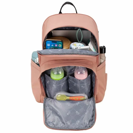 Colorland Nanny Quilted Diaper Backpack – Hands-Free Comfort & Style for Modern Parents  pink - Colorland - Image 7
