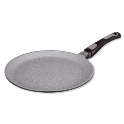 Proglider Pizza Pan – 28cm Diameter – Made of cast aluminum and coated with non-stick marble ceramic – Equipped with a removable handle, oven safe without the handle – Height 1.9cm