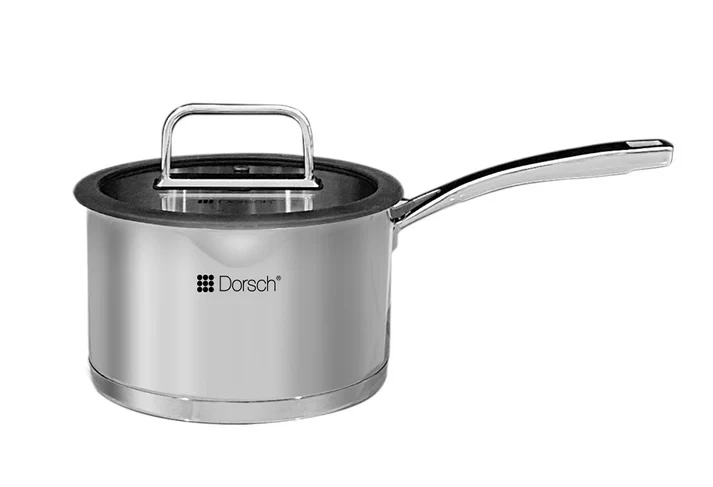 Dorsch Pro 18/10 Stainless Steel Saucepan – 18cm Diameter – Hygienic and stylish design ensures even heat distribution during cooking, ideal for preparing sauces and heating liquids, durable and practical for everyday kitchen use - Dorsch cookware