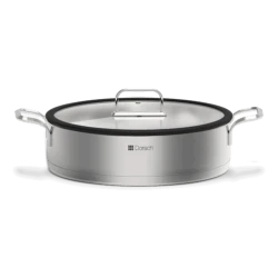 Dorsch cookware SteelPro 18/10 Stainless Steel Low Cooker Pan – 32cm Diameter – Hygienic and stylish design with even heat distribution, ideal for easy food preparation and serving, durable and practical for everyday kitchen use