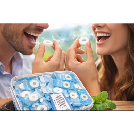 Poloo Sugar-Free Mint Candy – Fresh Mint Flavor Coated Sweets, 50 Pieces. Helps eliminate bad breath. Refreshing mouth candy suitable for diet and weight loss, and for people with diabetes. Contains vitamins, healthy and safe. - Image 5