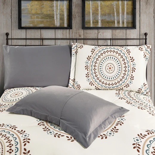 Merlin Livings 9-Pieces Printed King Size Bedding Set, Modern Elegant Design and Soft Durable Fabric, Complete Comforter Set - Merlin Livings - Image 3