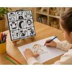 Kids Animal Drawing Stencil Set, 9 Educational Animal Templates – 8 x 8 cm Reusable Drawing and Coloring Stencils, 0.4 mm Thickness for Art, Craft and Learning Activities - Drawing templates