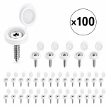 100 PCS Flip-Top Screw Cover Caps – Decorative Screw Head Covers for Furniture, Cabinets and Wall Fasteners – Available in Black or White - Smart solutions