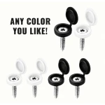 100 PCS Flip-Top Screw Cover Caps – Decorative Screw Head Covers for Furniture, Cabinets and Wall Fasteners – Available in Black or White - Smart solutions