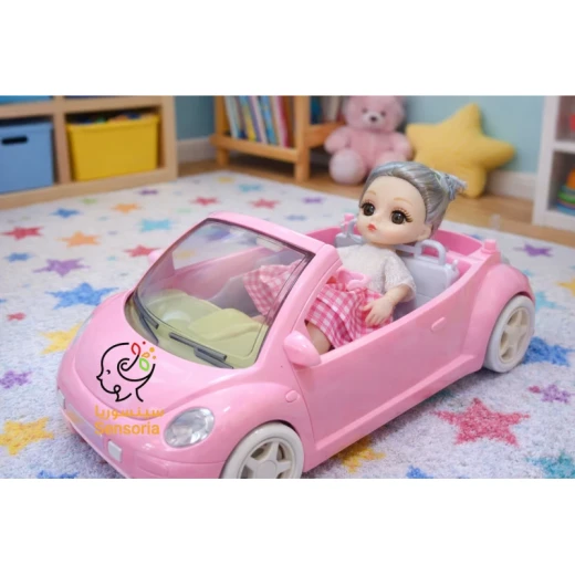 Princess Doll House Play Set with Convertible Car and 2 Dolls – Interactive Multi-Room Dollhouse with Spray Function and Accessories for Creative Pretend Play - Kartoneh - Image 8