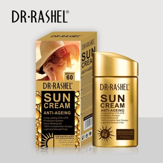 Dr. Rashel Anti Aging Sunscreen Cream SPF 60 High Protection UVA UVB Shield Hydrating Lightweight Non Greasy Fast Absorbing Daily Sun Protection for All Skin Types - DR-rashel - Image 2