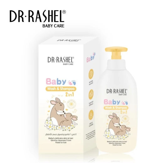 Baby Wash and Shampoo 2 in 1 Gentle Hair and Body Cleanser Tear Free Formula Hydrating Soothing Care for Sensitive Baby Skin Lightweight Easy Rinse Daily Use - DR-rashel - Image 2