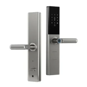 قفل ذكي Tuya SL-062 للأبواب الأمنية باللون الفضي، يوفر دخول بدون مفتاح، تحكم عبر تطبيق Tuya Smart، نظام قفل قوي، سهل التركيب، ويعزز أمان المنزل بتصميم عصري - تويا - Image 2