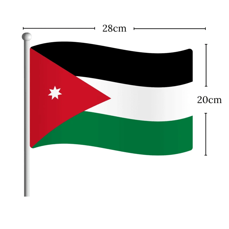 علم الأردن كبير مع عصا 20×28 سم | راية تشجيع النشامى لكأس العالم بتصميم عالي الجودة مثالي للمباريات والمناسبات الوطنية والاحتفالات