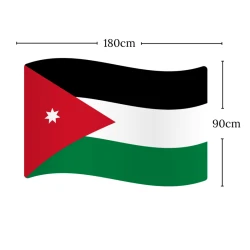 علم الأردن 90×180 سم | راية كبيرة عالية الجودة مثالية للتشجيع في المباريات والمناسبات الوطنية والاحتفالات
