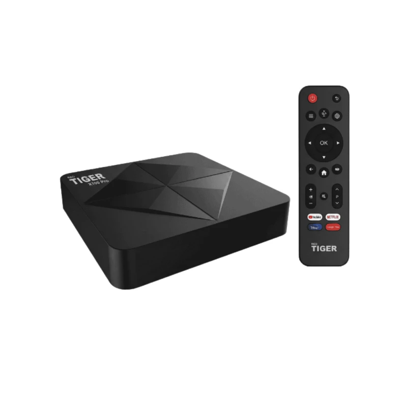 Red Tiger X100 Pro Android 12 TV Box | 4K UHD, 4GB RAM / 32GB ROM, Voice Remote - Tiger