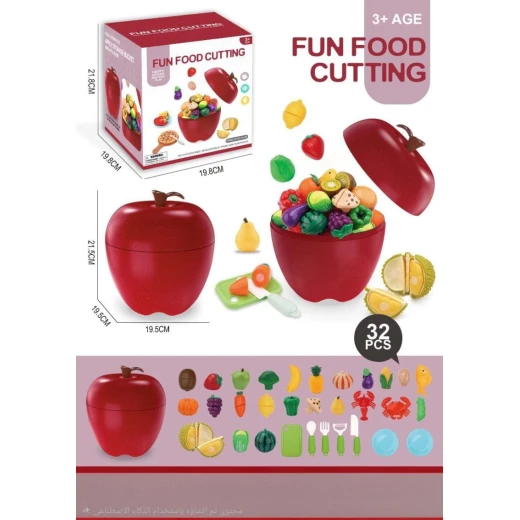 SeaLand Toys, Kids Fruit Set in Apple-Shaped Box – 32 Sliceable Pieces - Sealand toys - Image 2
