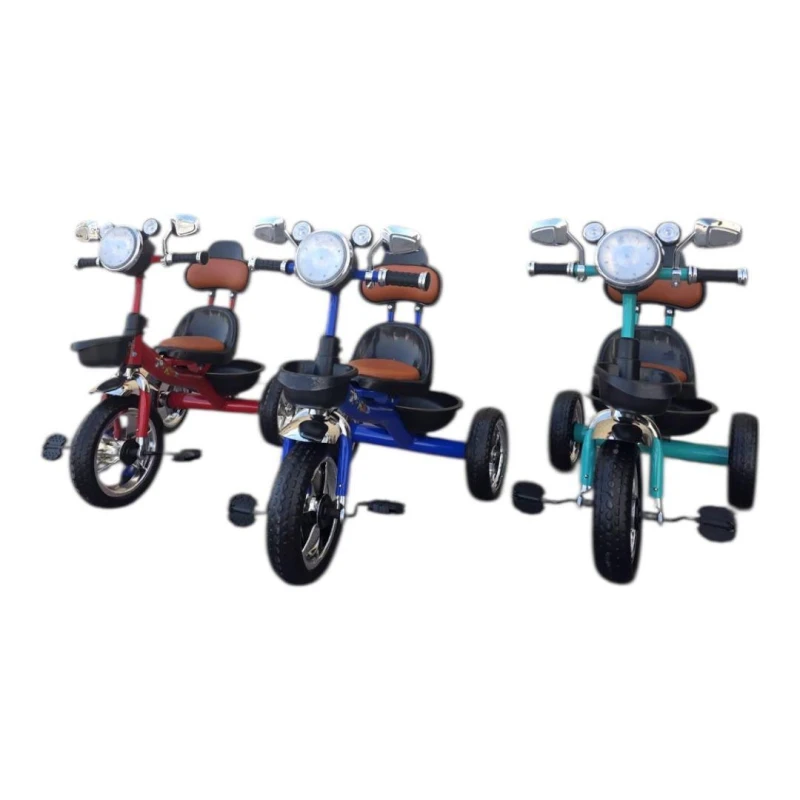 SeaLand Toys, Kids Tricycle – Padded Leather Seat with Lights, Sound & Front/Rear Baskets - Sealand toys