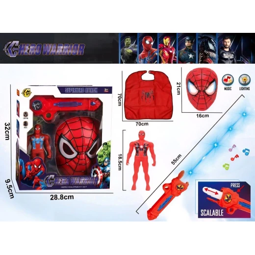 SeaLand Toys, Spider-Man Kids Superhero Set – Figure + Mask + Cape with Light & Sound - Sealand toys - Image 5