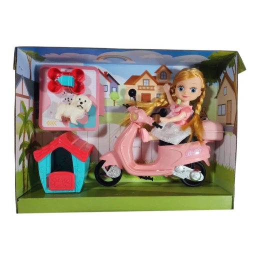 SeaLand Toys, Mini Kids Play Set – Doll + Scooter Bike + Dog House - Sealand toys - Image 2