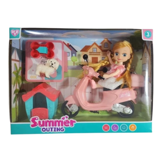 SeaLand Toys, Mini Kids Play Set – Doll + Scooter Bike + Dog House SeaLand Toys, Mini Kids Play Set – Doll + Scooter Bike + Dog House