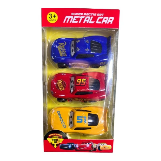 SeaLand Toys, McQueen Cars Mini Set for Kids – 3 Metal Toy Cars with Fun Design - Sealand toys - Image 2