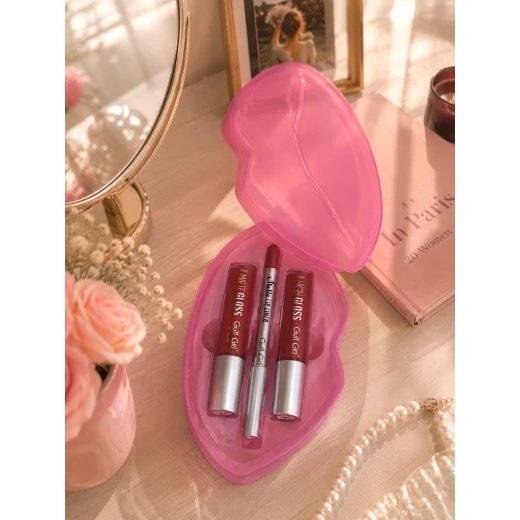 Gulf Girl Lip Gloss & Matte Lip Liner Set – 3-Piece Lip Makeup Kit with 2 High-Shine Lip Glosses & Precision Matte Lip Liner | Long-Lasting Hydrating Lip Collection - Gulf girl - Image 2