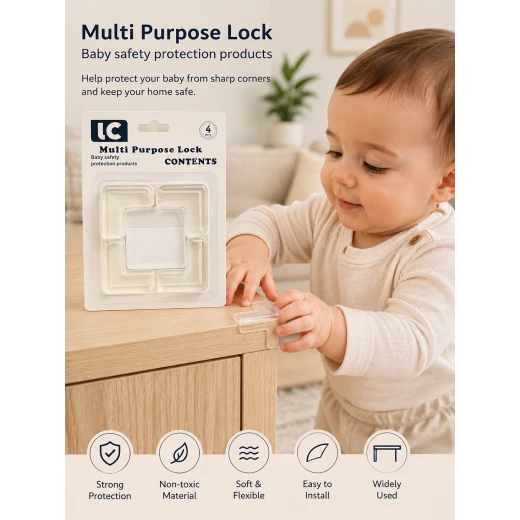 Multi Purpose Baby Safety Corner Protector Guards for Tables Furniture Cabinets and Sharp Edges 4 Pack Multi Purpose Baby Safety Corner Protector Guards for Tables Furniture Cabinets and Sharp Edges 4 Pack