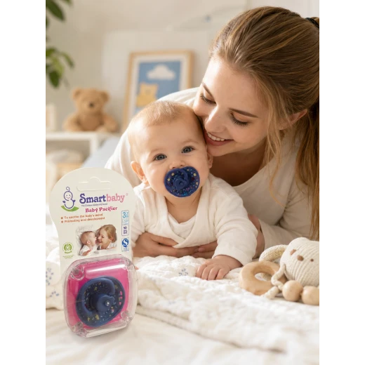 Smartbaby BPA-Free Baby Pacifier – Soft LSR Silicone Orthodontic Soother with Floral Design | Comfortable & Gentle for Babies - Smart Baby - Image 3