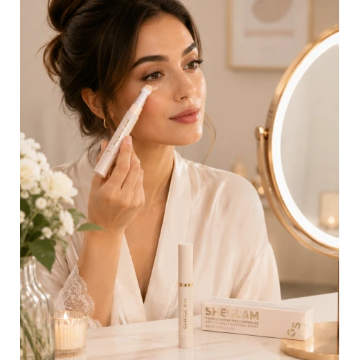 Sheglam High Coverage Sponge Tip Concealer, 12 Hour Full Coverage, Caffeine Enriched Sheglam High Coverage Sponge Tip Concealer, 12 Hour Full Coverage, Caffeine Enriched