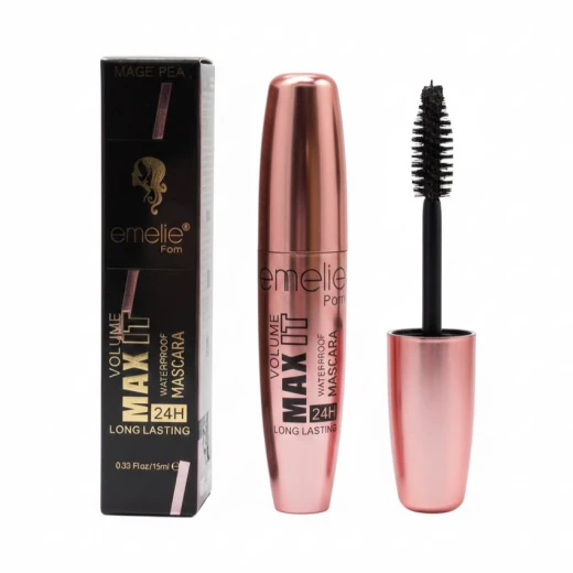 Emelie Volume Max It Waterproof Mascara Makeup Product for Volumizing Lengthening and Twenty Four Hour Long Lasting Wear - Emelie - Image 2