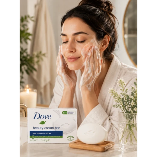 Dove Beauty Cream Bar Deep Moisturizing Soap for Face & Body 90g - Dove - Image 3