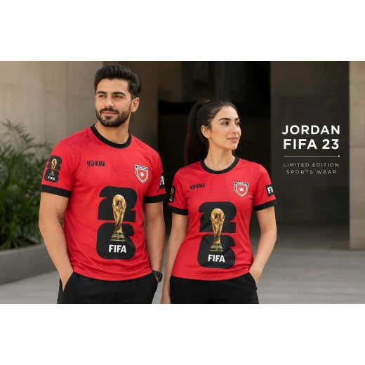 قميص الأردن التذكاري لكأس العالم فيفا ٢٠٢٦ – إصدار النشامى الرسمي | تيشيرت رياضي للجنسين قميص الأردن التذكاري لكأس العالم فيفا ٢٠٢٦ – إصدار النشامى الرسمي | تيشيرت رياضي للجنسين