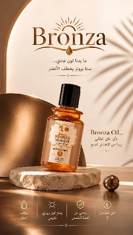 زيت تسمير طبيعي SPF 6 مع فيتامين E وزيت الجزر وزيت الأرجان 120 مل – زيت برونز للتسمير والترطيب بلمعان طبيعي للبشرة - برونزا - Image 4