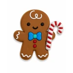 Bogebags Gingerbread Man Charm Decorative Bag Accessory with Candy Cane Design for Beach Bags and Tote Bags, Waterproof Durable Snap-On Charm for Bag Personalization and Festive Style, 1 Piece - Bogebags