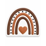 زينة حقائب بوجي باجز على شكل قوس مزخرف مع قلب بتصميم عصري وألوان ترابية أنيقة، إكسسوار لتخصيص حقائب الشاطئ والرحلات والاستخدام اليومي، مقاوم للماء وسهل التركيب والإزالة، قطعة واحدة متينة وعصرية - بوجي باغز