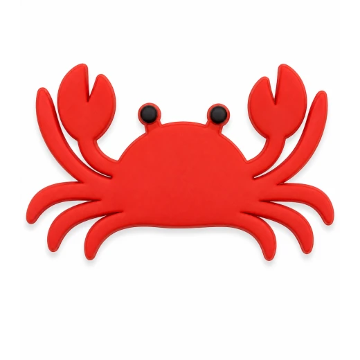 Red Crab Charm Accessory for Bags, Clogs and Fashion Accessories, Fun Ocean-Inspired Decorative Design, Durable Lightweight Material, Single Piece Summer Beach-Themed Personalization Charm