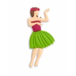 Hula Dancer Charm Accessory for Bags, Clogs and Fashion Accessories, Tropical Island Summer-Inspired Design with Flower Crown, Lightweight Durable Material, Single Decorative Piece for Stylish Personalization - Bogebags