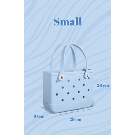 Bogebags Small Navy Beach Tote Bag Waterproof Sand Resistant Flexible Durable Lightweight Carryall for Daily Use Shopping Travel Pool Beach Trips Stylish Summer Tote for Women - Bogebags - Image 4
