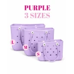 Bogebags Medium Purple Beach Tote Bag Waterproof Sand Resistant Flexible Durable Carryall for Travel Shopping Pool Beach Trips Daily Use Stylish Spacious Summer Tote for Women and Families - Bogebags