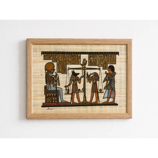 Ancient Egyptian Papyrus Wall Art, Authentic Pharaonic Design with Egyptian Hieroglyphics, Vintage Home and Office Decor Inspired by Ancient Egypt, Unique Historical Gift for History Lovers and Collectors, 46 x 34 cm - Image 2