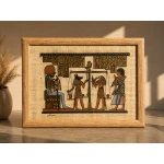 Ancient Egyptian Papyrus Wall Art, Authentic Pharaonic Design with Egyptian Hieroglyphics, Vintage Home and Office Decor Inspired by Ancient Egypt, Unique Historical Gift for History Lovers and Collectors, 46 x 34 cm