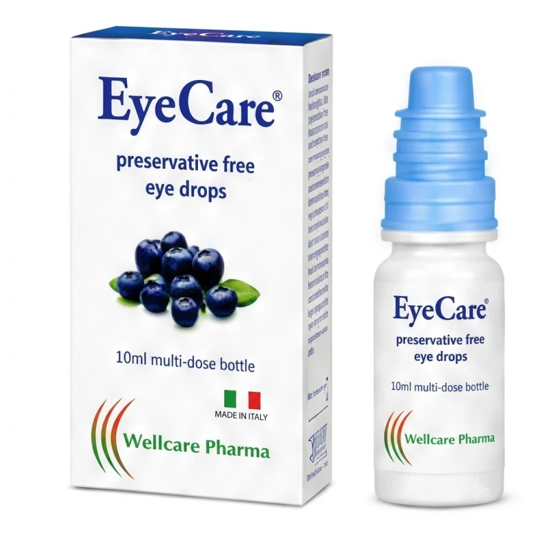 EyeCare Preservative-Free Eye Drops, 10 ml Multi-Dose Bottle for Convenient Daily Eye Care and Comfort, Easy-to-Use Dropper Design, Made in Italy by Wellcare Pharma for Practical Regular Adult Use at Home - Wellcare pharma